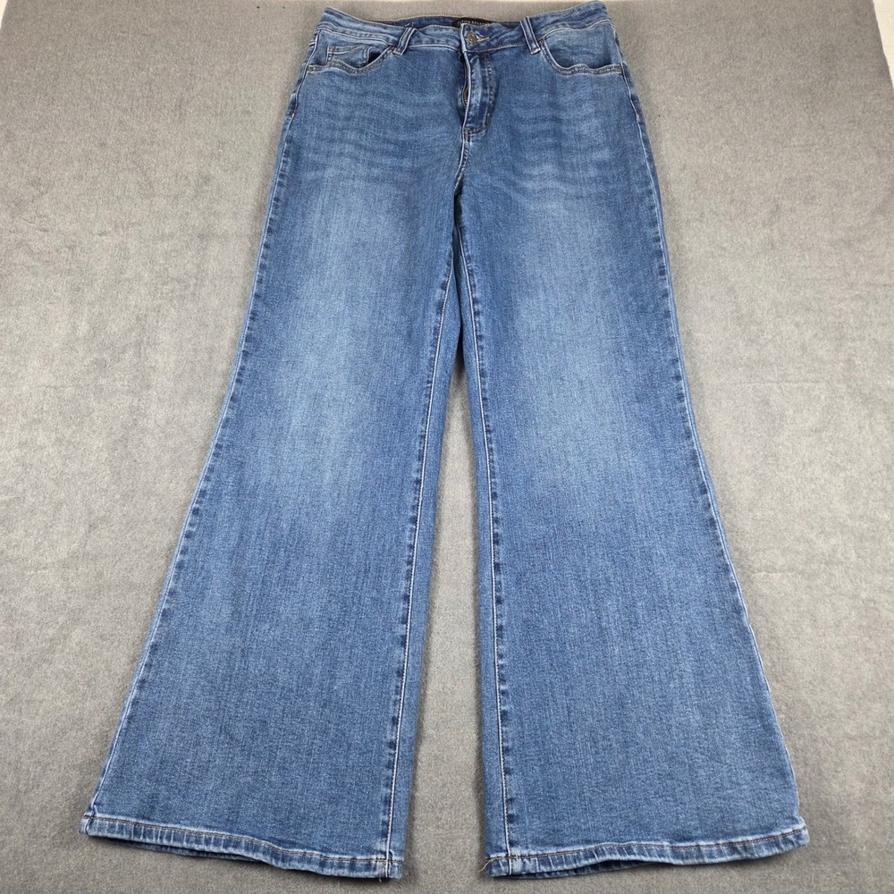 Flying Banana Wide Leg Jeans Womens 14M Blue FLB-M-3‎ Excellent Stretch Denim